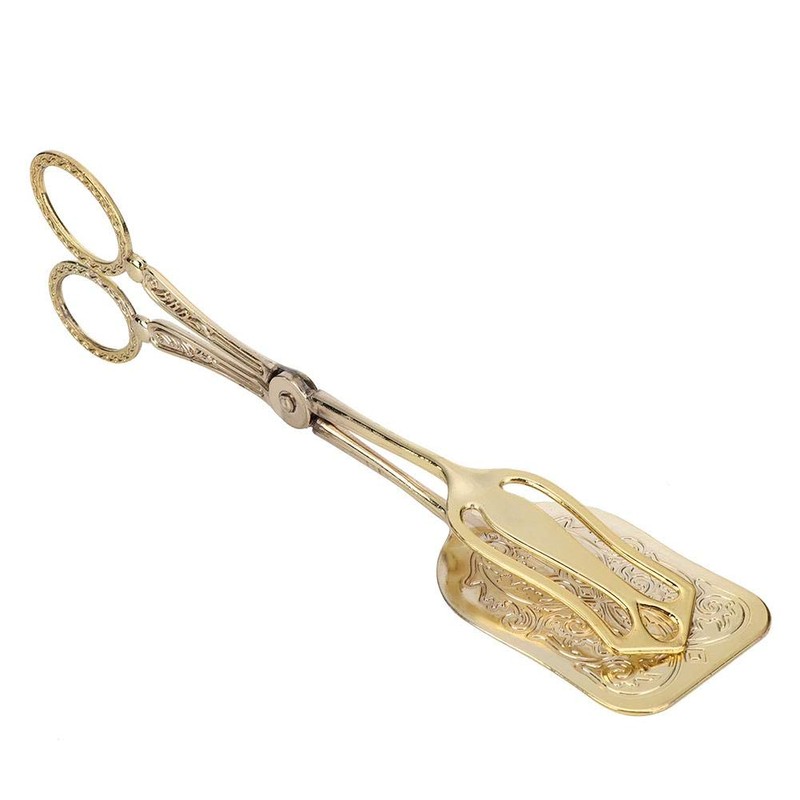 Square Head Retro Zinc Alloy Bread Tongs Buffet Tongs Baking