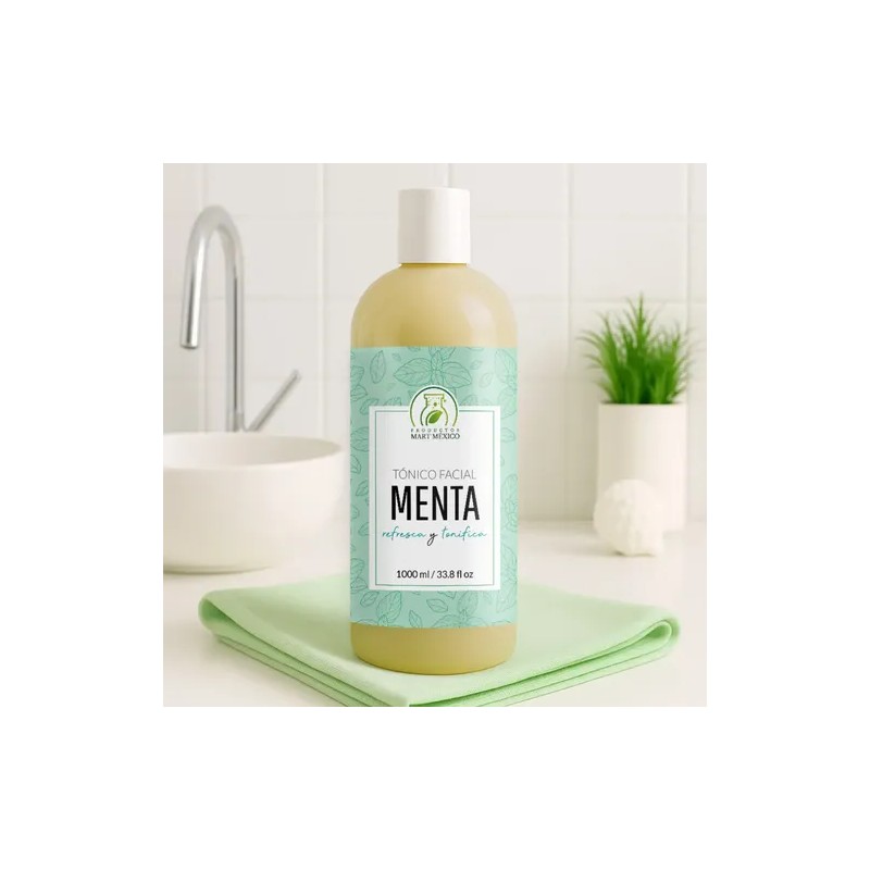 Tónico facial de menta 1 L, frescura e hidratación día