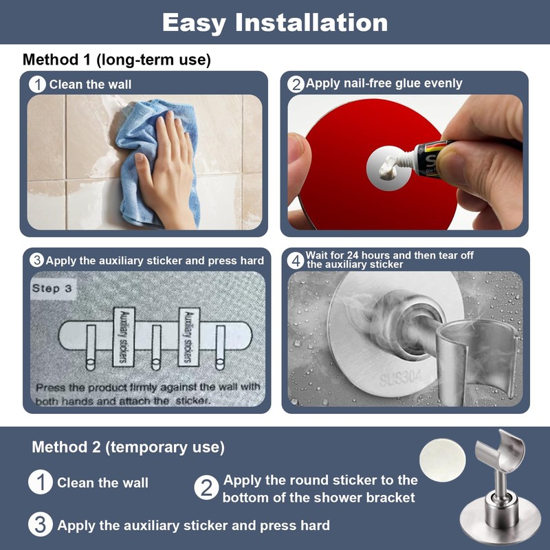 Shower Head Holder 360° Adjustable Handheld Bathroom Shower Head Bracket