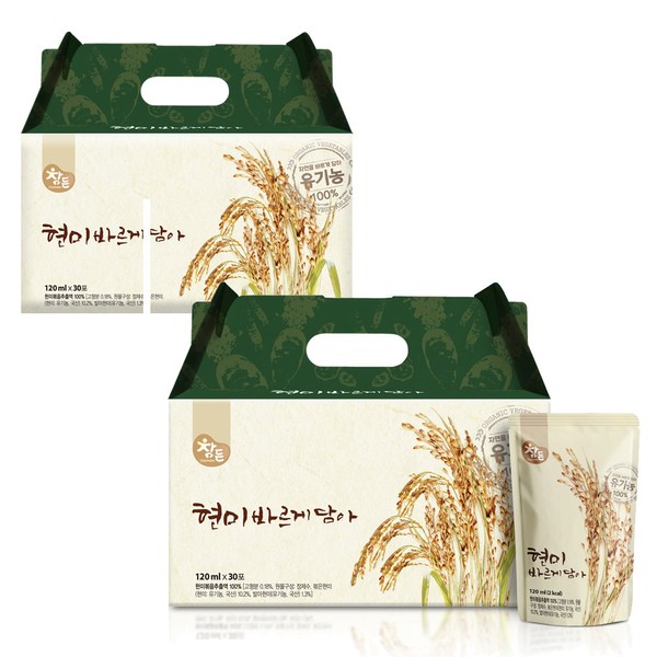 Chamden [Onsale] Organic Sprouted Brown Rice Tea Properly Packed Brown Rice 120ml x 60 Packets / 참든 [온세일]유기농 발아현미차 현미 바르게 담아 120ml x 60포