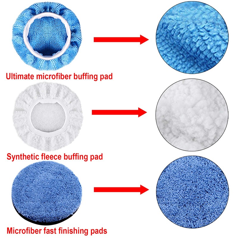 SIQUK 13 Pieces Buffing Pads 3 Inch Car Polishing Pad