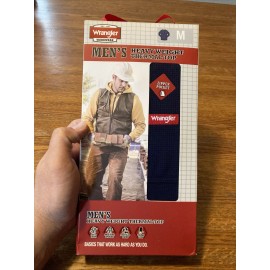 Wrangler Workwear Heavyweight Thermal Top Mens Medium Undershirt Anti Navy Blue