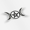 Triple Moon Goddess Pentacle Wicca Symbol Vinyl Sticker Art Decal
