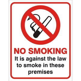 No Smoking Sign Sticker - It is illegal to smoke on these premises (2)