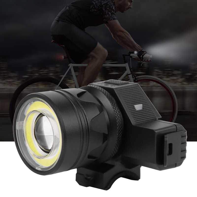Bicycle Zoom Aluminium Alloy Headlight Detachable Bike Cycling Warning Light