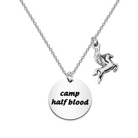 Camp Half Blood Necklace Horse Charm Necklace Jewelry Gift Movie Gift Necklace, 8 inches, Stainless Steel, No Gemstone