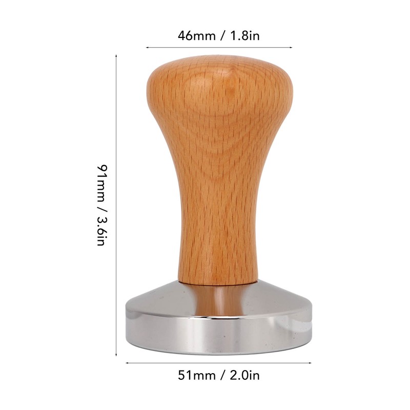 Coffee Tamper Stainless Steel Flat Bottom Tamping Tool Coffee Hand
