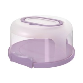 Soporte redondo para tartas de dos caras con elementos de estante superior, sirve como bandeja para servir de cinco secciones, soporte portátil para tartas de 10 pulgadas, caja para tartas viene con asa, contenedor para tartas (lila)