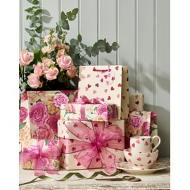 Emma Bridgewater Pink Hearts Bottle Gift Bag Gift Wrapping Accessory 613470 by Woodmansterne
