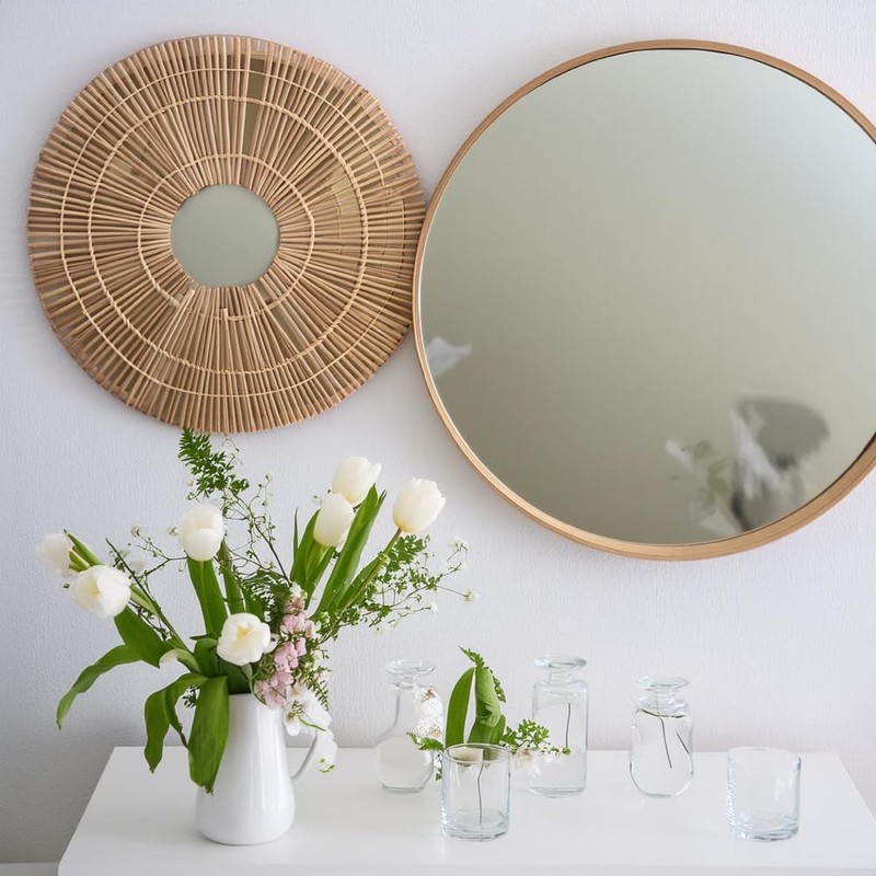 9 Inch Round Mirror for Tables at Wedding, Mirror Tiles