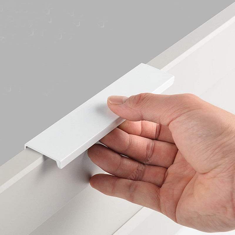 JNRFTY Pack of 10 White Handles Hidden Modern Furniture Handles