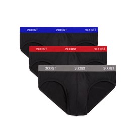 2(X)IST Men's Micro Speed Dri No Show Brief 3-Pack,Lapis/Scotts Red/Sharkskin,Large