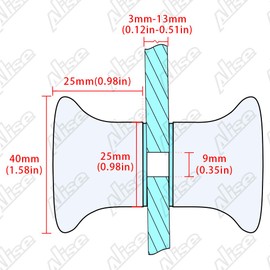 Alise XLS400SB-C Shower Glass Door Knob Bathroom Round Back-to-Back Handle Pull,Solid SUS304 Stainless Steel Polished Chrome Finish