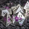 Sage's Portal Petrified Flowers Metal DND Dice 7 Piece Polyhedral