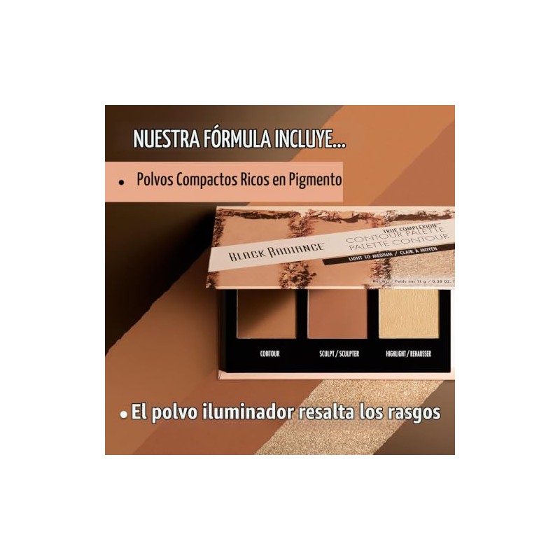Black Radiance True Complexion Contour Palette, Medium to Dark, 0.38