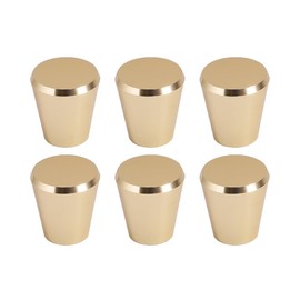 Pidynx 6 Pack Gold Cabinet Knobs 1" Drawer Knobs Aluminum Alloy Single Hole Pulls for Dresser 25mm Round Cupboard Handles for Kitchen Wardrobe Cabinet Bathroom Hardware (6, Gold)