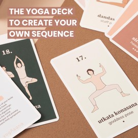 Set of 80 Hatha Vinyasa Yoga Cards - All Levels: Beginner to Yoga Teacher - Accessible to All - Yoga Cards with Yoga Postures for Adults - Instructions for Creating Sequences