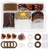 JIRIS Elastic Hair Ties, Hair Accessories for Girls, Brown and