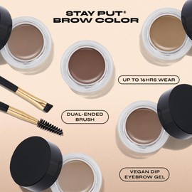 Milani Stay Put Brow Color - Dark Brown (0.09 Ounce) Vegan, Cruelty-Free Eyebrow Color that Fills and Shapes Brows…