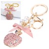 2Pcs Keychain Pendant Pearl DiamondStudded Fruit Shape Key Ring Girl