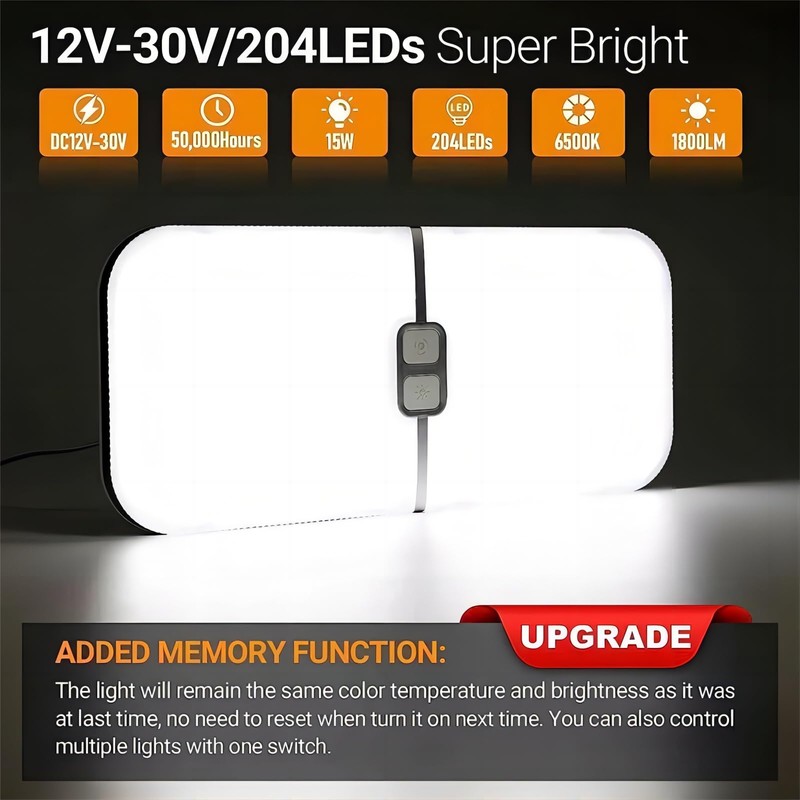 ANYPOWK 12 Volt LED RV Lights - Dimmable 3 Color