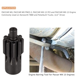 Yoursme Engine Barring/Turning Tool Fits for Paccar MX13 Engines Kenworth T880 Truck and Peterbilt Replaces 1453158PE 1453158 1/2" Drive Flywheel Crank Turning Tool