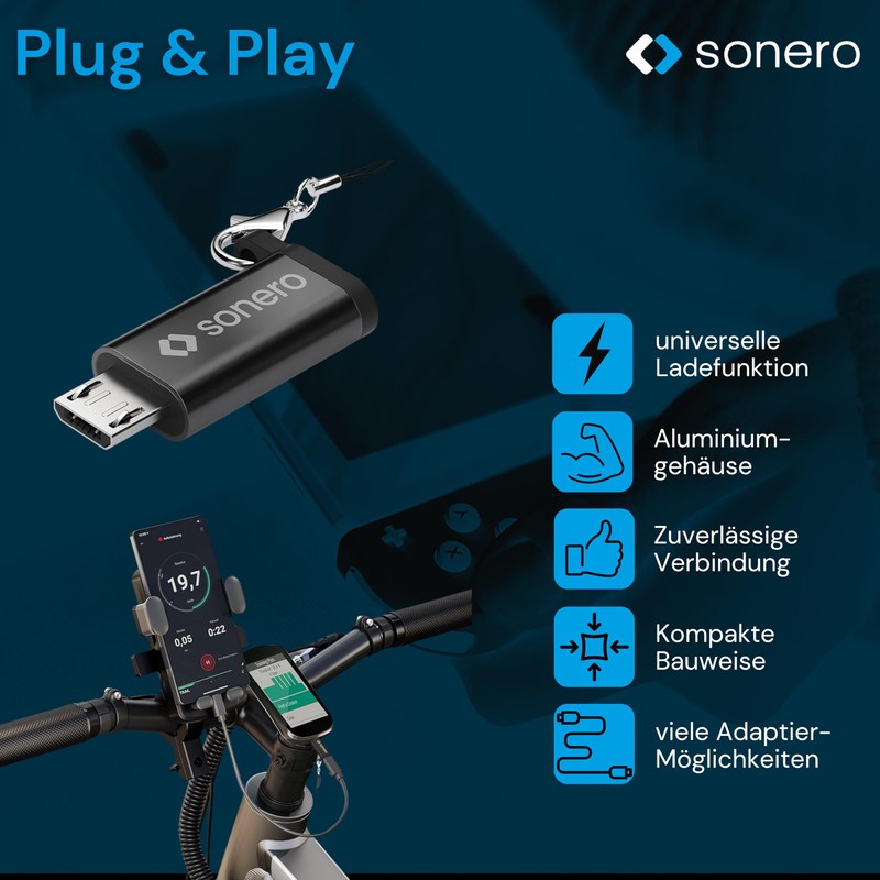 sonero® Micro USB auf USB-C Adapter, kompatibel mit Apple Geräten,