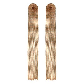 Wekicici Long Rhinestones Tassel Earrings Bohemian Sparkling Crystal Statement Drop Dangle Earrings for Women Wedding Prom Fashion Accessories(Brown)