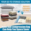 Vacuum Bags for Travel – 10PCS Hand-Roll Compression Storage Bags,