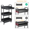 Calmootey 3-Tier Rolling Utility Cart with Drawer,Multifunctional Storage Organizer with
