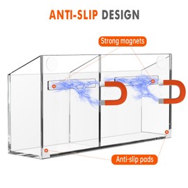 BEYGORM Magnetic Dry Erase Marker Holder for Whiteboard,Non-slip Acrylic Magnet Pen Holder for Fridge Refrigerator,Locker Organizer for Work,Locker Accessories,Pencil Cup for Desk,Marker Organizer