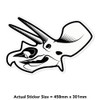 Extra Large 460mm 'Skull Dinosaur' Transparent/Clear Sticker Decal for Windows/Cars/Walls