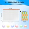 Plastic Wallets A4 Zip Folders - 6PCS Waterproof Zip Lock