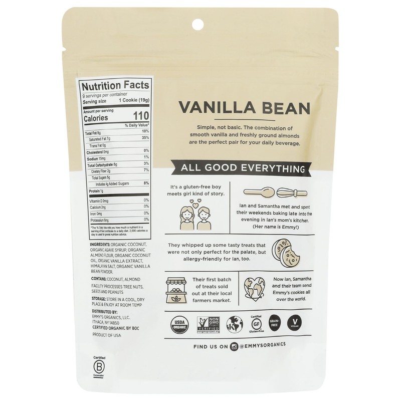 EMMYS Organic Vanilla Coconut Macaroons, 6 OZ