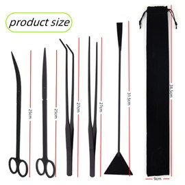 GYWHOOFT Aquarium Aquascape Tools Kits,7 in 1 Aquarium Scissor Tweezers Spatula Tool, Stainless Steel Aquatic Plants Aquascaping Tools Set, for Aquariums and Fish Tank