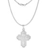 1 ¼ inch Sterling Silver 4-Way Cross Medal Cruciform Necklace
