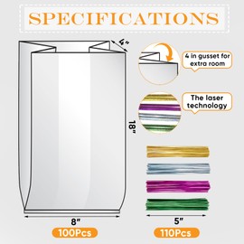 Bread Bags for Homemade Bread - Durable Plastic bags for Loaf, Bagels & More - Adjustable Sourdough bread Bags for Home Bakers & Bakery Owners - 200 Pcs with 220 Colorful Ties (5")