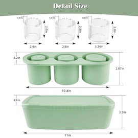 Cup Ice Cube Tray Accessories, Ice Cube Tray with Lid and Container with Lid, 3 Large Cylindrical Ice Cubes, with Lid for Ice, Cocktail, Coffee, and Tea