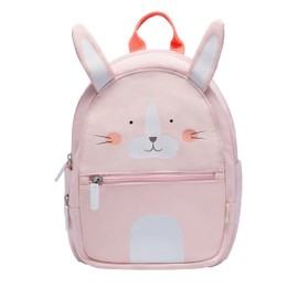 uninni Toddler Mini Backpack for Girls and Boys, Child Backpack for School and Travel, Kindergarten, Elementary, Kids Ages 2–5, Padded Back, Adjustable Straps - Rabbit