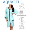 Aquarti Women's Bathrobe Dressing Gown with Zip House Coat Lightweight