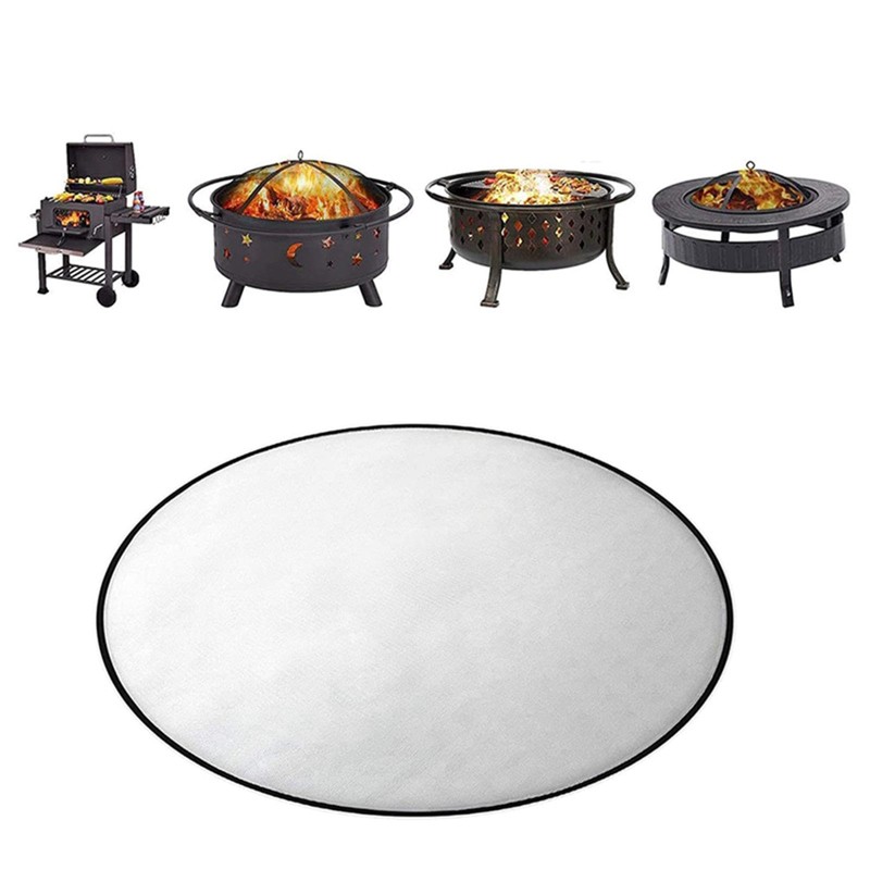 TopHomer Round Fire Pit Mat Under Grill Mat Deck Patio