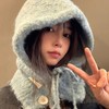 Women's Winter Knit Hooded Balaclava Balaclava Khaki