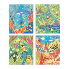 Janod J07959 Gold Watercolor Painting Animals, Multicolor