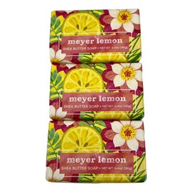 Greenwich Bay Trading Company Meyer Lemon Shea Butter Soap, 6.4 oz Bars, Set of 3