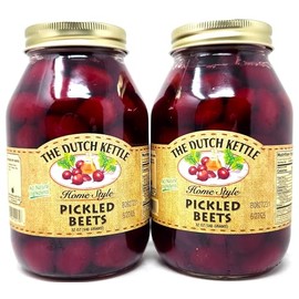 The Dutch Kettle Amish Homemade Style - 2 pack of Reusable Jars of All Natural Non-GMO No Preservatives (32oz Pickled Beets)