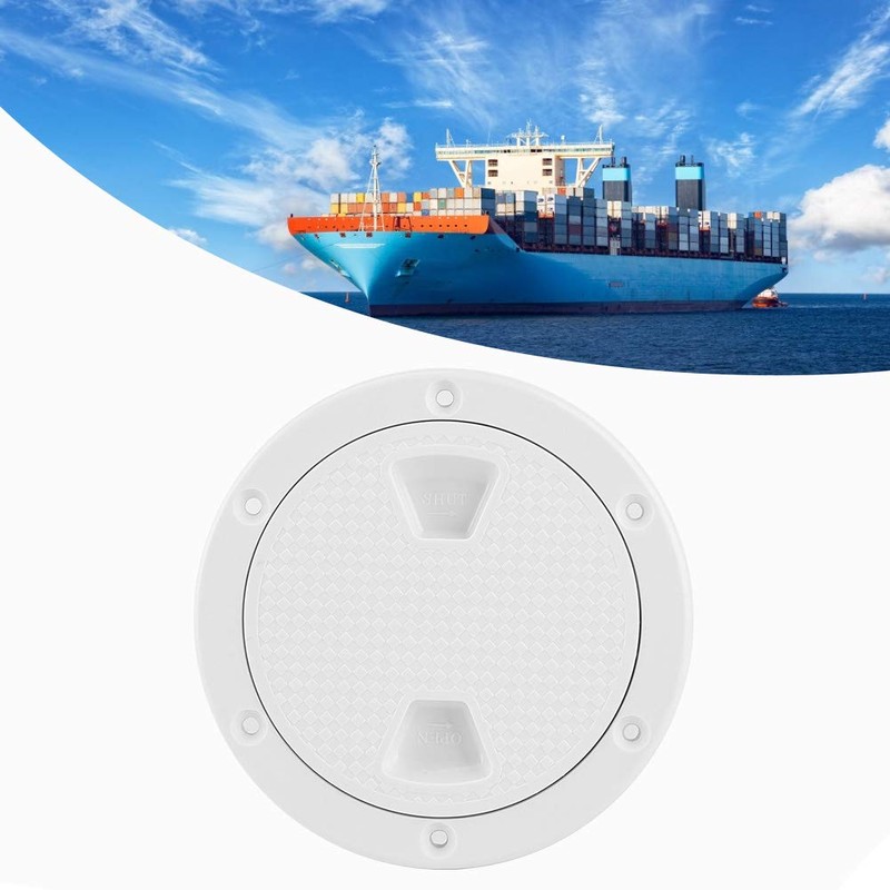Terisass Deck Plate 4 Inch ABS Hatch Lid White Round