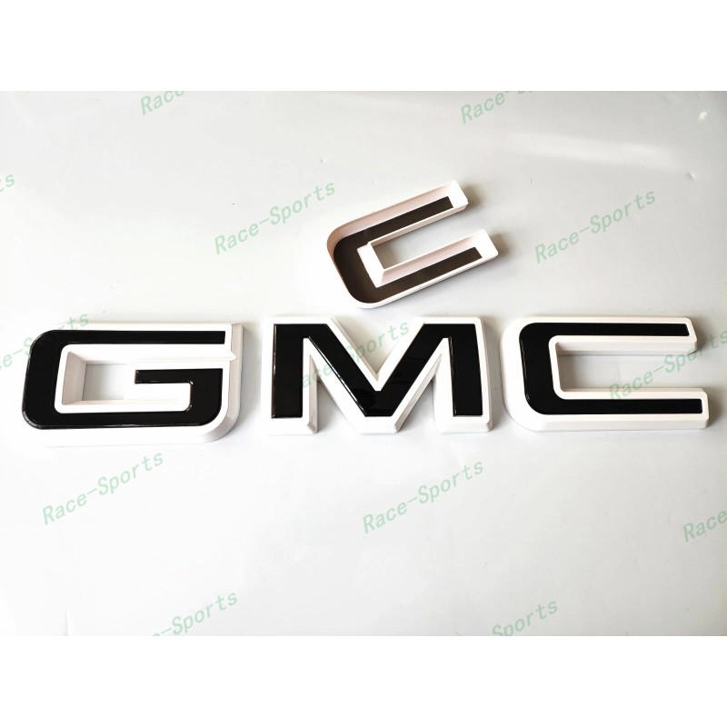 Auto GMC OVERLAY Front Rear White Black GMC Emblem 2019+