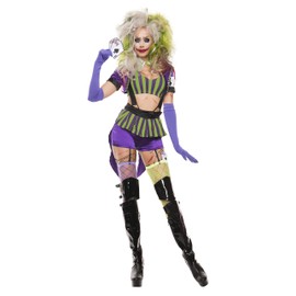 Starline Women's Mad Gambler Sexy 5 Piece Costume Set, Purple/Green, Small