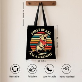 Ialtsidws Funny Possum Tote Bag, Cute Reusable Cotton Bags, Possums Themed Gift, Opossum Lovers Grocery Shopping Handbag For Work, Travel, Daily Essentials