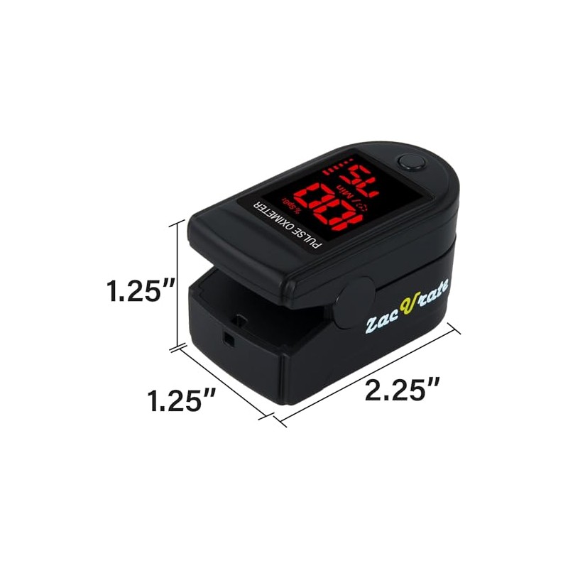 Zacurate 500 Series Fingertip Pulse Oximeter - Royal Black